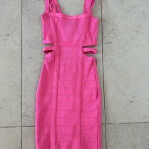 Guess XS Hot Pink Barbie Bandage Dress - Perfect for Bachelorette!